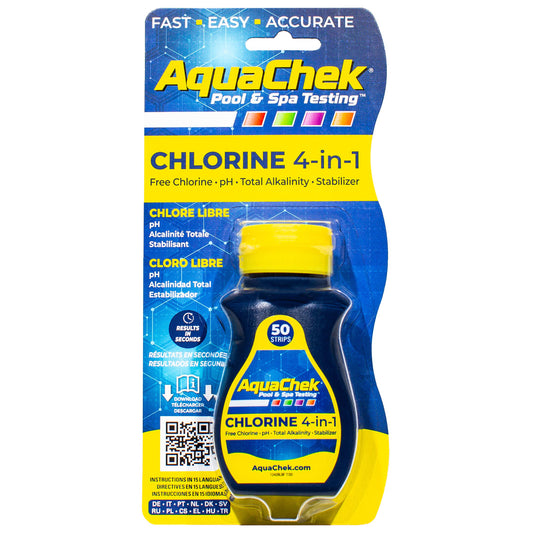 AquaChek Chlorine 4-in-1 Test Strips.